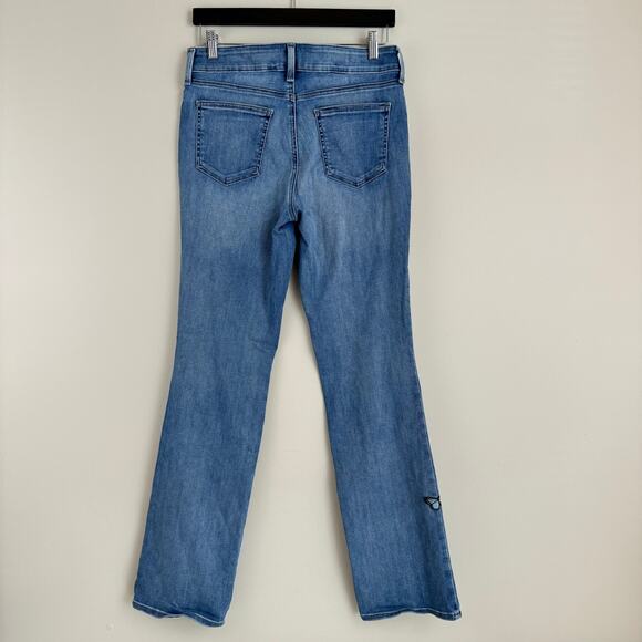 NYDJ Women's 8 Barbara Bootcut Jeans Lift Tuck Stretch Light Wash Patches - Picture 2 of 14